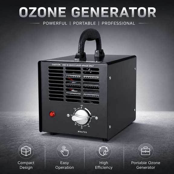EcoQuest Ozone Blaster 15G Commercial Ozone Generator, 15000 mg/h Power Odor Eliminator, Covers up to 7000 Sq Ft