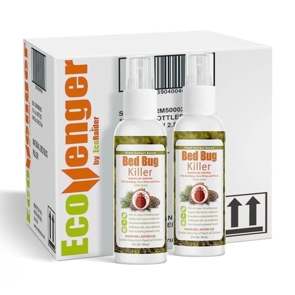 EcoRaider Bed Bug Killer Spray Case of 2 oz x 16 Units, 100% Kill Efficacy Kills All Stages on Contact-14 Day Residual Protection EcoFriendly & Non-Toxic Child & Pet Friendly