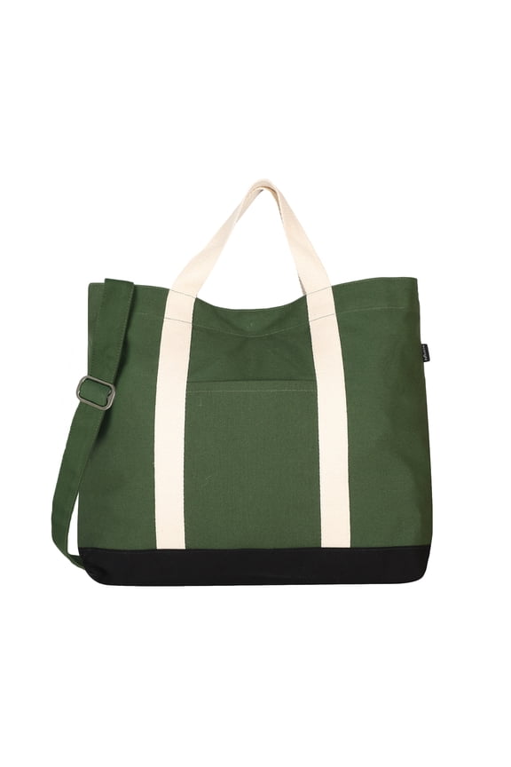 EcoRight Extra Large Canvas Tote Bag for Shopping & Work, Beach Bag with Adjustable Crossbody Handles