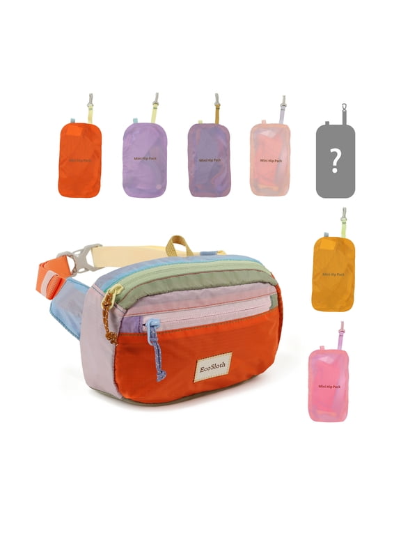 Fanny Packs for Women, Water-Resistant Nylon, Fixed Style Random Color,Foldable Nylon Waist Bagfor Hiking Running Cycling