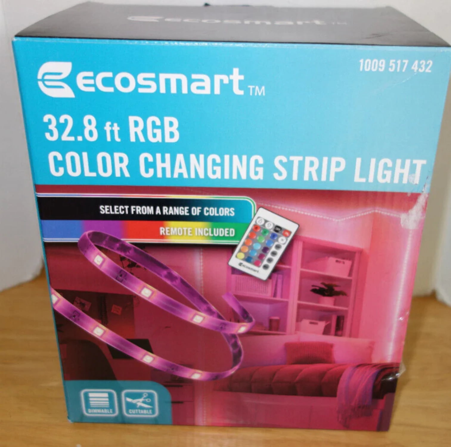 EcoSmart 32.8 Ft. Indoor RGB LED Color Changing Strip Tape Light with