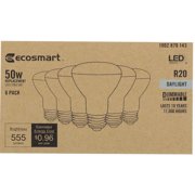 EcoSmart 50-Watt Equivalent BR20 Dimmable LED Light Bulb Daylight 6-Pack