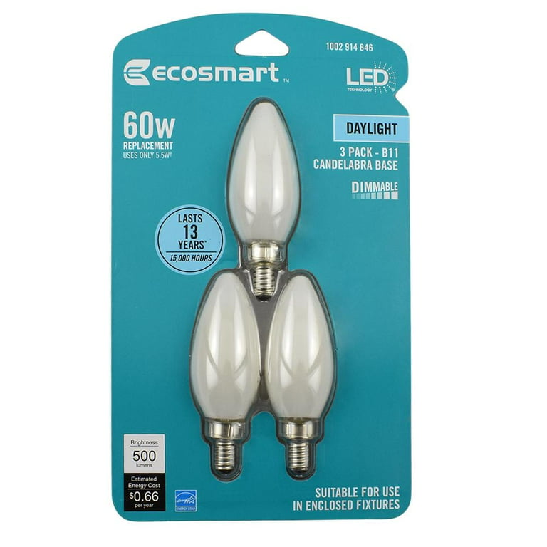 EcoSmart 60-Watt Equivalent A19 Dimmable Frosted Filament LED Light Bulb Daylight (16-Pack) EcoSmart 60-Watt Equivalent A19 Dimmable Frosted Filament LED Light Bulb Daylight (16-Pack)