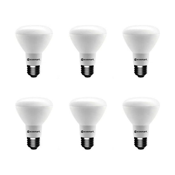 EcoSmart 75-Watt Equivalent BR20 Dimmable LED Light Bulb Soft White (6-Pack)