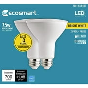 EcoSmart LED 9W 75W Equivalent Bright White Flood Light Bulbs, Dimmable 2 Pack