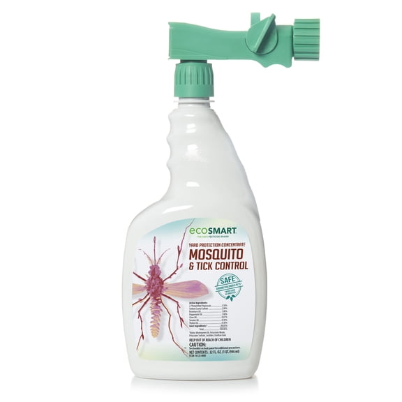 EcoSmart Natural, Plant-Based Yard Protection Concentrate Mosquito and Tick Control, 32 Ounce Hose End Sprayer Bottle