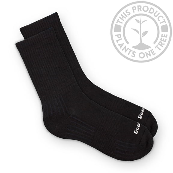 EcoSox American Crew Bamboo Socks, Black, Large