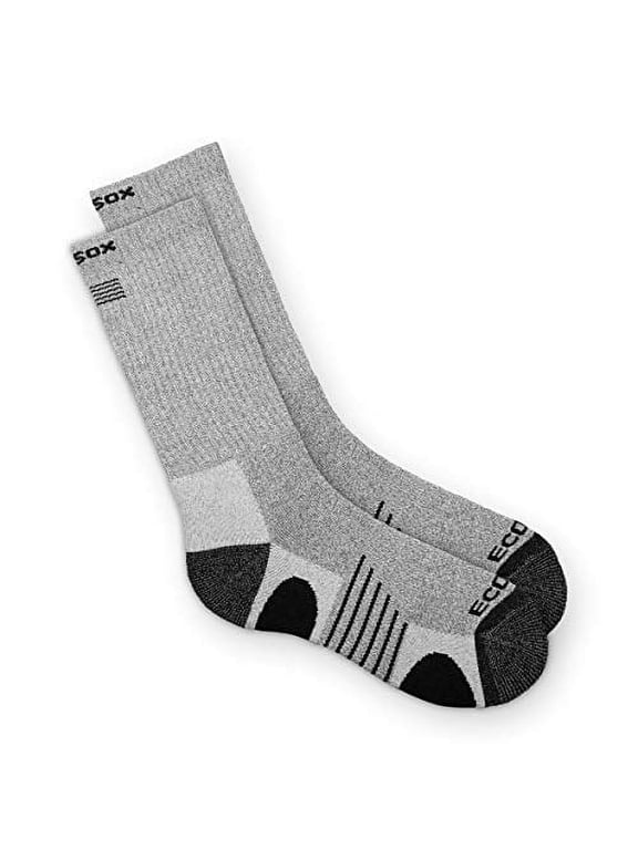 Bamboo Viscose Full Cushion Hiking/Outdoor Crew Socks for Men & Women | Keep Your Feet Dry, Odor, & Blister Free (Medium - (Large - Gray w/ Black)