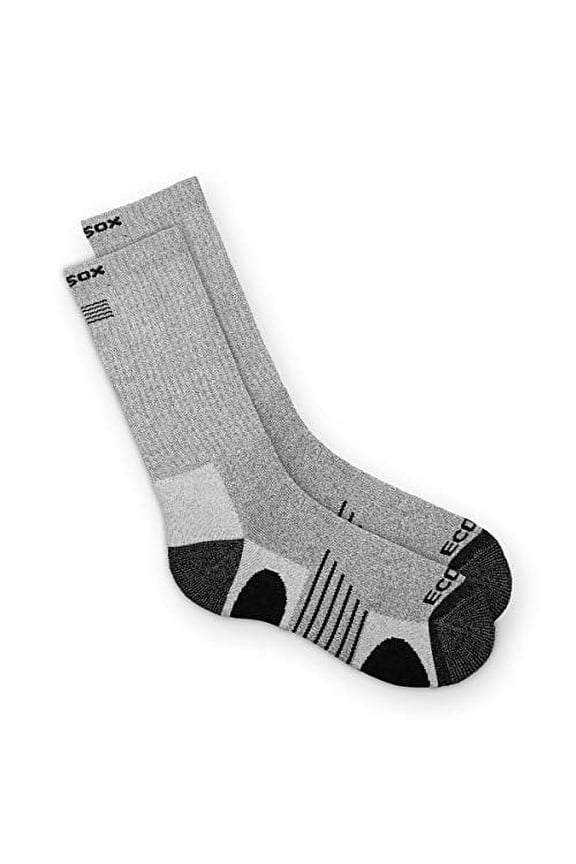 Bamboo Viscose Full Cushion Hiking/Outdoor Crew Socks for Men & Women | Keep Your Feet Dry & Blister Free (Medium - Gray with Black)