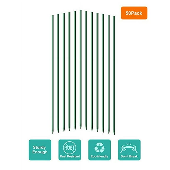 EcoStake Garden Stakes 6 ft Plant Stakes for Tomato Orchid Sunflower, Pack of 50