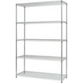 EcoStorage 5Tier NSF Wire Shelving Rack, 48" x 18" x 72", Chrome