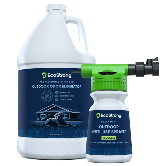 EcoStrong Deodorizing Dog Odor Remover for Yard, Turf, Kennels & Decks, 1 Gallon with Sprayer, Lemon Eucalypts