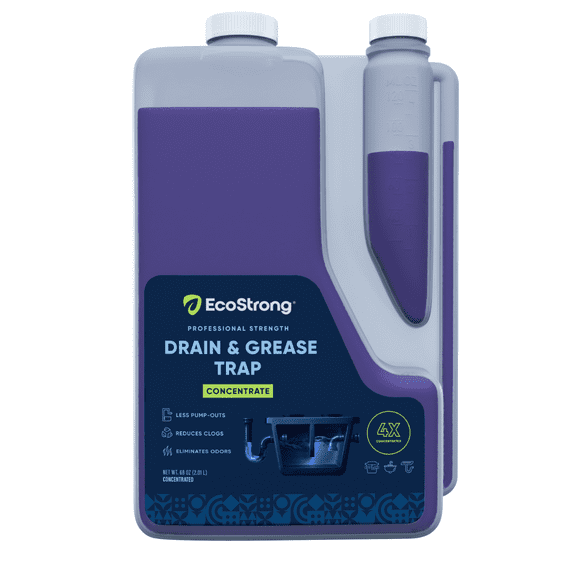 EcoStrong's Concentrated Bio-Enzymatic Grease Trap Treatment: 68 oz Bottle