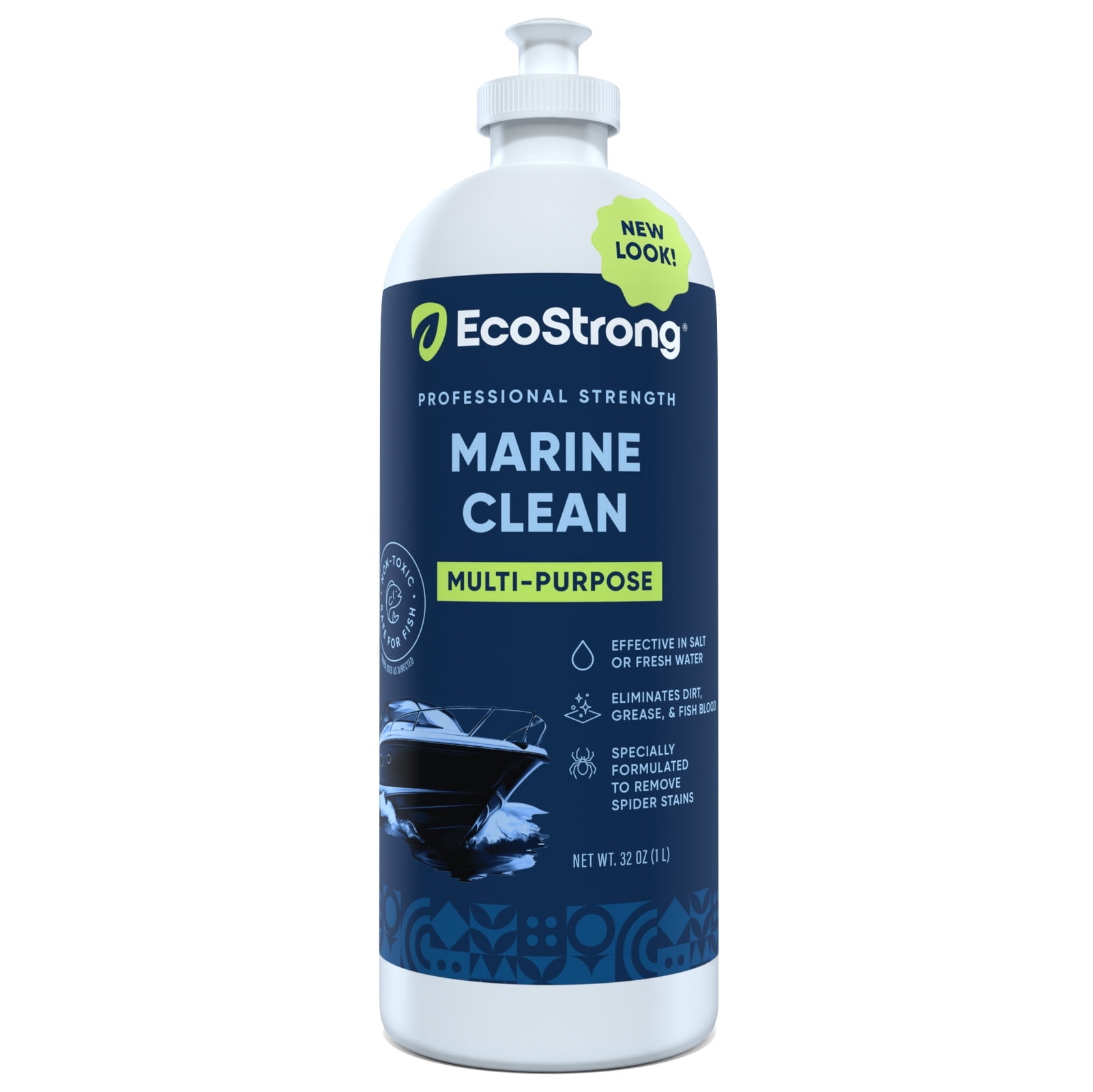 EcoStrong's Marine Clean All-Purpose Boat Cleaner for Fiberglass, Hulls, Non-Skid Decks, Vinyl and More (32 Ounce)