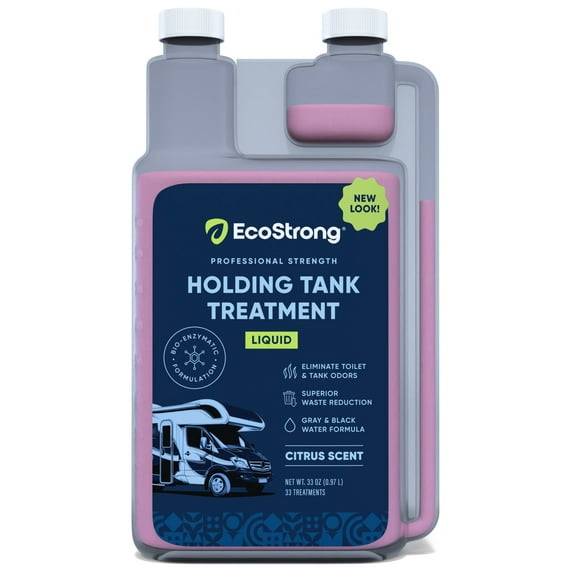 EcoStrong's RV Toilet Holding Tank Treatment: Waste Digesting Bacteria and Enzymes (33 oz Citrus)