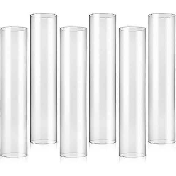 EcoSummer 10 PCS 12" Glass Hurricane Candle Holders, Clear Cylinder Votive Covers for Pillar Candles Wedding, Christmas, Party Decor