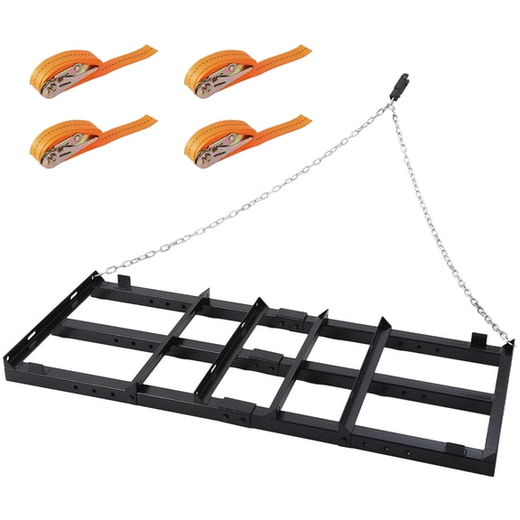 EcoSummer 4FT Heavy Duty Drag Harrow, 46LB Steel Tow-Behind Leveling Rake for Lawn, Driveway, Gravel & Arena Maintenance