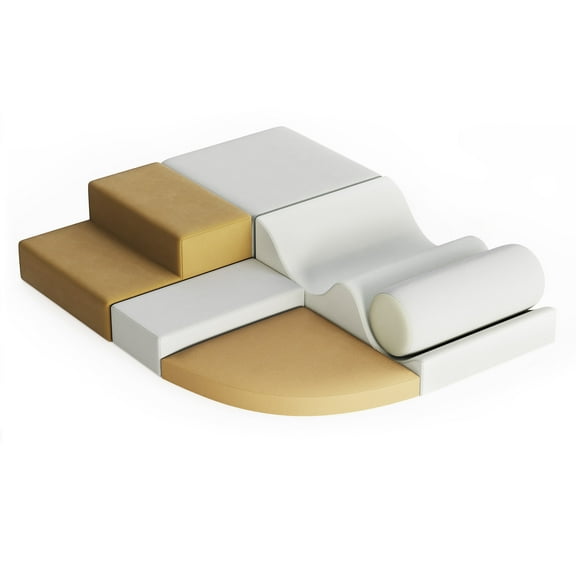 EcoSummer 6-Piece Soft Climb & Crawl Activity Playset, Foam Toddler Climbing Toys Indoor Gym Soft Play Equipment for Kids 1-5