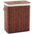 thumbnail image 1 of EcoSummer Bamboo Laundry Hamper 106L Large with Removable 4-Section Liner, Foldable Storage Basket with Lid and Handles for Bedroom, Laundry Room, Small Spaces – Brown, 1 of 8