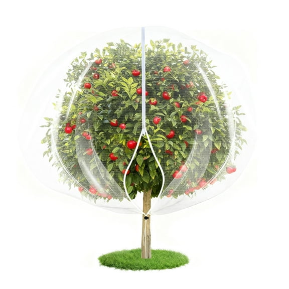 EcoSummer Extra Large Fruit Tree Netting Bag with Drawstring & Zipper, 12x10FT 60 Mesh Plant Cover Net, Reusable Garden Netting for Protecting Plants, Vegetables, Shrubs from Birds Squirrels Insects
