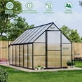 thumbnail image 1 of EcoSummer Outdoor Greenhouse, Aluminum-Framed Polycarbonate Greenhouse, Heavy Duty Polycarbonate Green House with Large Enhanced Aluminum Kit and Roof Vent, 6x7 FT, 1 of 8