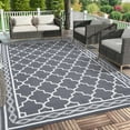 thumbnail image 1 of EcoSummer Outdoor Waterproof Rug 6x9, Dual-Sided Washable Plastic Straw Patio Mat for RV, Porch, Picnic, Backyard, Balcony – Gray, 1 of 9