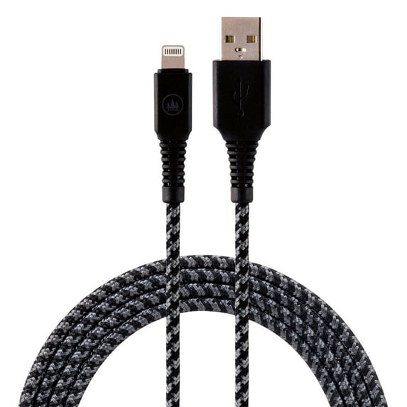 EcoSurvivor USB to Lightning Cable, Mesh Durable, 4ft, Black, 37597