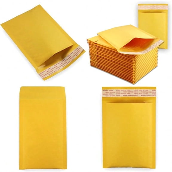 EcoSwift 10 Size 0000 4x6 Small Kraft Bubble Mailers Self Sealing Bulk Padded Shipping plies Packaging Materials Envelopes Bags 4 x 6 inches