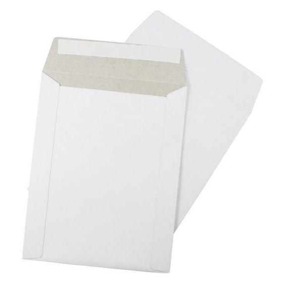 EcoSwift 7 x 9 Inch Self Seal Keep Flat Cardboard Mailers, White (500 Pack)