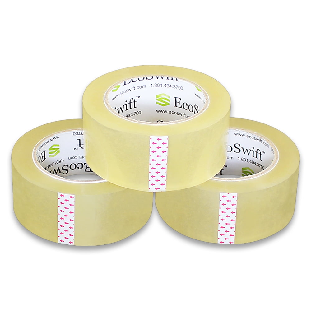 EcoSwift Brand Premium 1.88 in. x 110 yd. Clear Packing Packaging Tape 2.0 Mil, 12-Pack