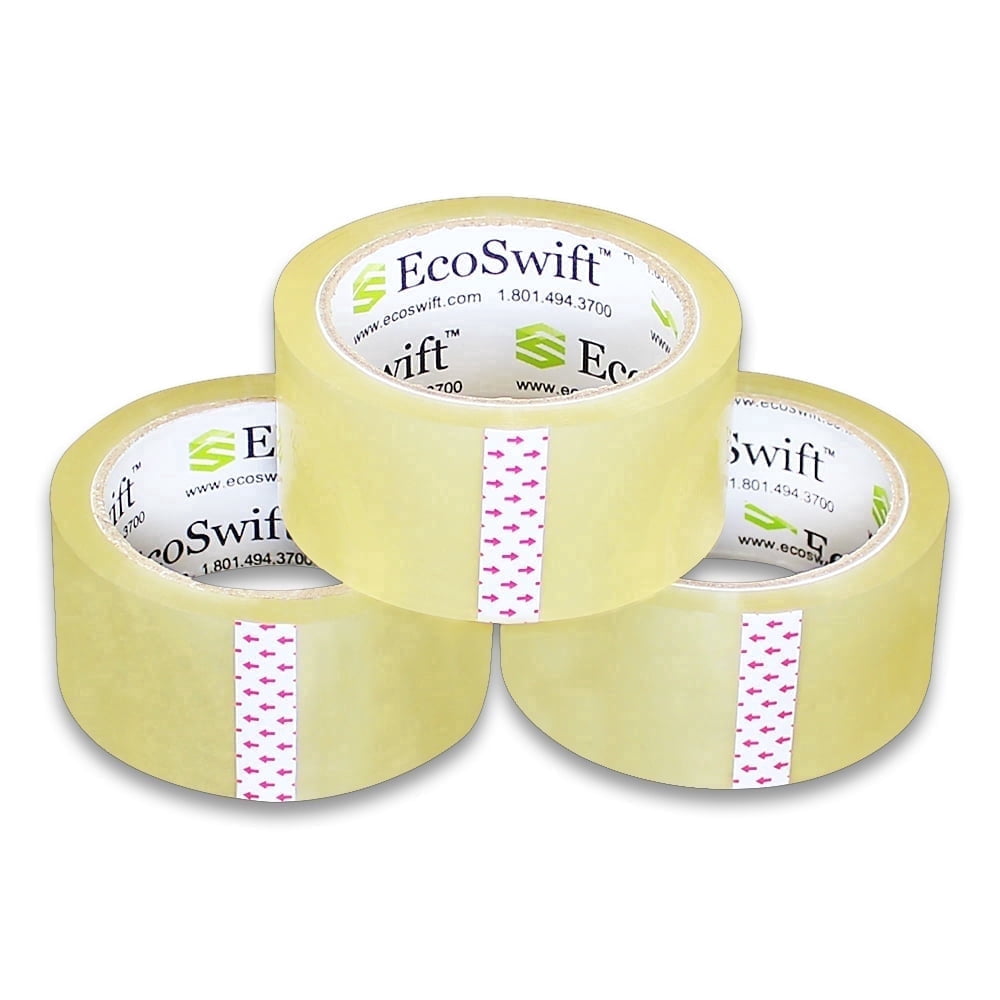 EcoSwift Brand Premium 1.88 in. x 55 yd. Clear Packing Packaging Tape 1.6 Mil, 18-Pack