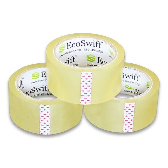 EcoSwift Brand Premium 1.88 in. x 55 yd. Clear Packing Packaging Tape 1.6 Mil, 5-Pack