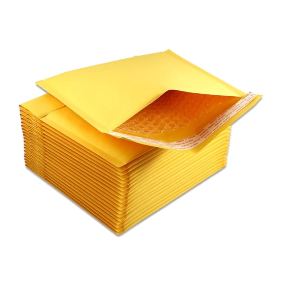 EcoSwift Brand Premium Kraft Bubble Shipping Bag Self-Seal Mailer, 7.25 in. x 7 in. (Size CD), Solid Gold, 250-Pack
