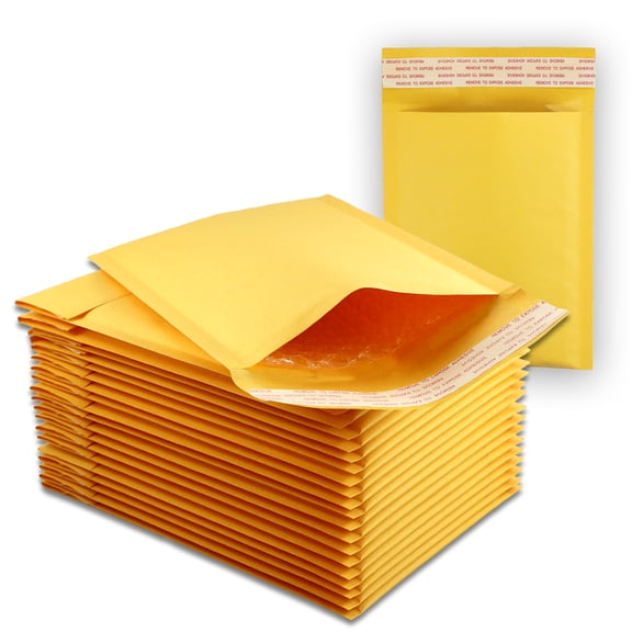 EcoSwift Brand Premium Kraft Bubble Shipping Bag Self-Seal Mailer, 9.5 in. x 13.5 in. (Size 4), Solid Gold, 400-Pack