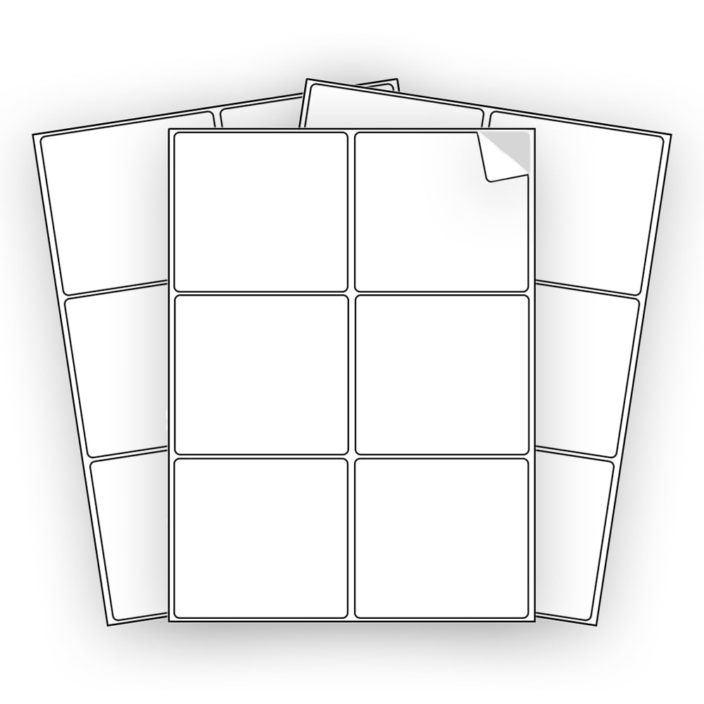 EcoSwift Brand Premium Self Adhesive Shipping Labels for Laser & Inkjet Printers, 3.3 in. x 4 in., 6 UP, White, 3 1/3 x 4, Pack of 6000 Labels, 1000 sheets