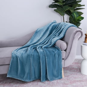 EcoThread Soft Plush Heathered Oversized Couch Throw Blanket, Teal