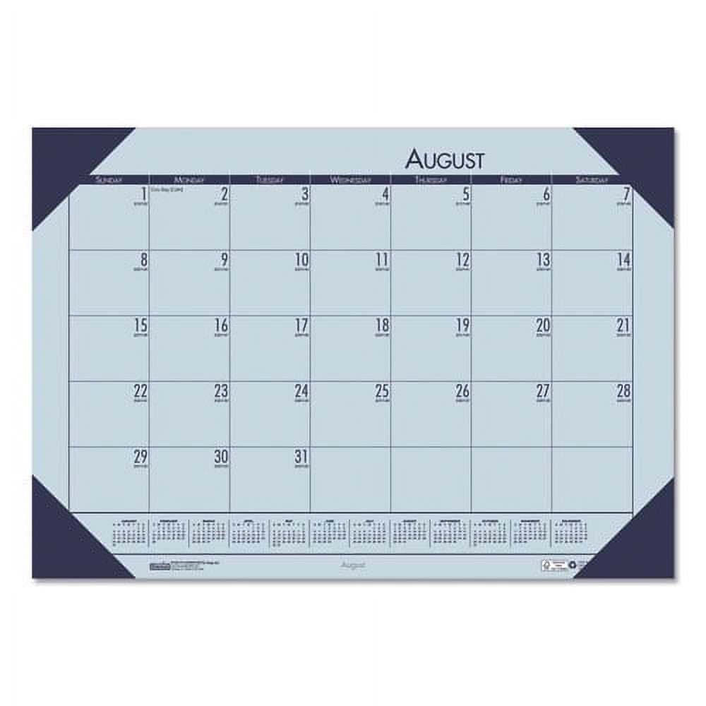 EcoTones Recycled Academic Desk Pad Calendar, 18.5 x 13, Orchid Sheets, Cordovan Corners, 12-Month (Aug to July): 2025-2026 | Bundle of 10