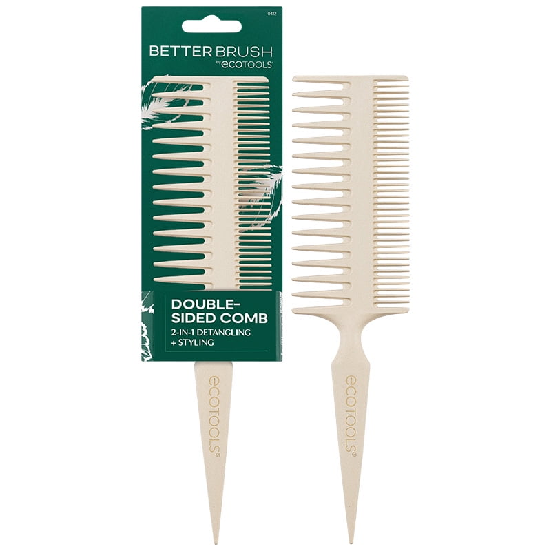 EcoTools Double-Sided Bamboo Hair Comb for Detangling and Styling