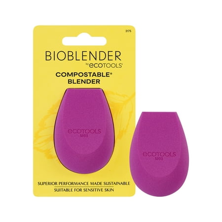 EcoTools Bioblender Makeup Sponge, Compostable Blender, for Liquid & Cream Foundation, 1 Count