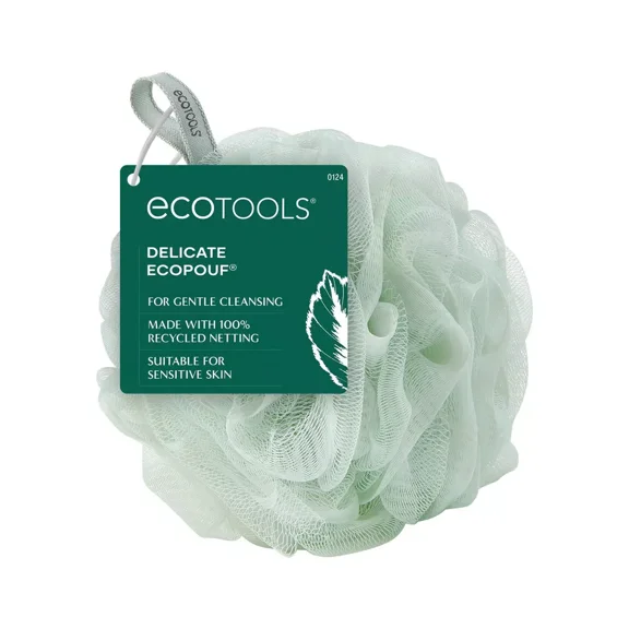 EcoTools Delicate EcoPouf Loofah, 1 Count, Green Fig