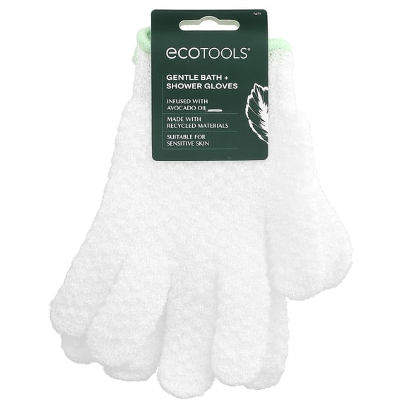 EcoTools Gentle Bath + Shower Gloves, Infused with Avocado Oil , 1 Pair
