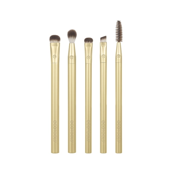 EcoTools Precious Metals Brightening Eye Kit, Makeup Brushes for Eyeshadow, 5 Piece Set
