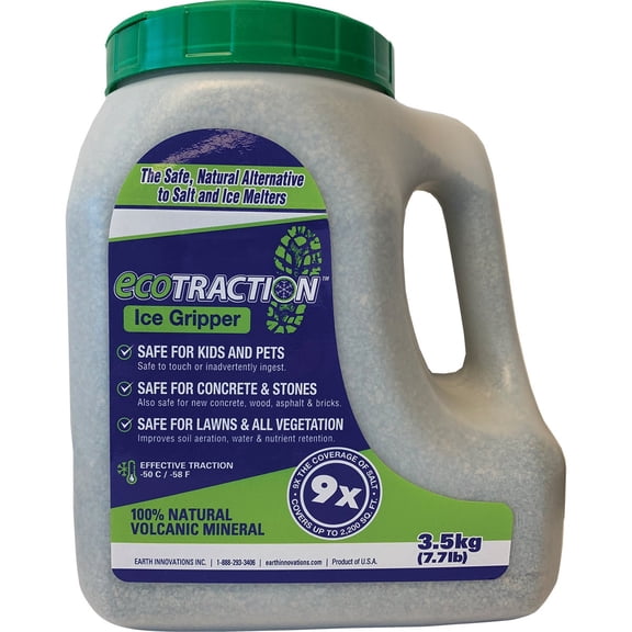 ecoTraction Pro Ice Traction Granules ET3RJ - All-Natural Volcanic Mineral - 7.7 lb Jug
