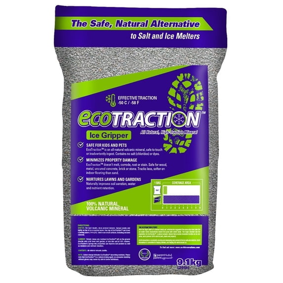 Ecotraction EcoTraction All-Natural Volcanic Mineral Ice Traction Granules, Safe ...