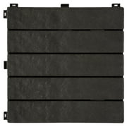 EcoTrend 12"x12" Interlocking Balcony Deck Tiles, Slate Black (24 Pack)
