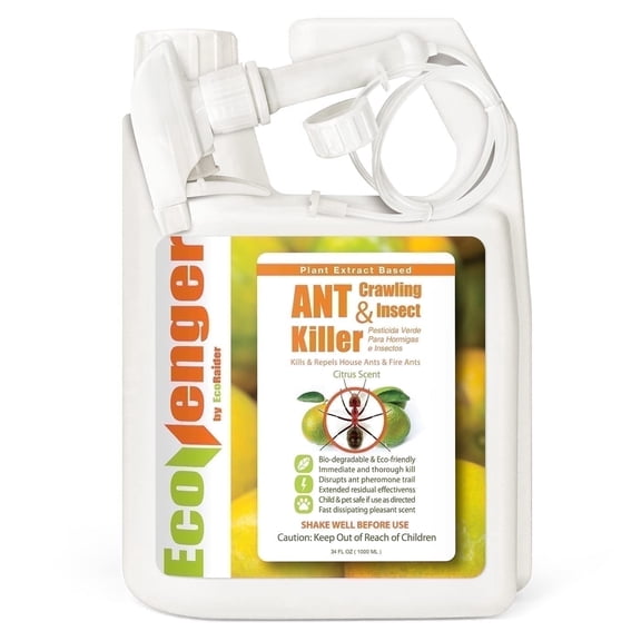 EcoVenger Ant & Crawling Insect Killer (32 OZ), 100% Quick Kill, Also Kills Fire Ants. Lasting Repellency, Safe for Children & Pets