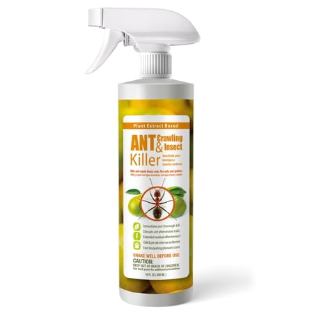 EcoVenger Ant Killer & Crawling Insect Killer (Citrus Scent) 16 OZ, Kills Fast in Minutes, Also Kills Spiders, Centipedes & More, Repels with Residual, Natural & Non-Toxic, Children & Pets Safe