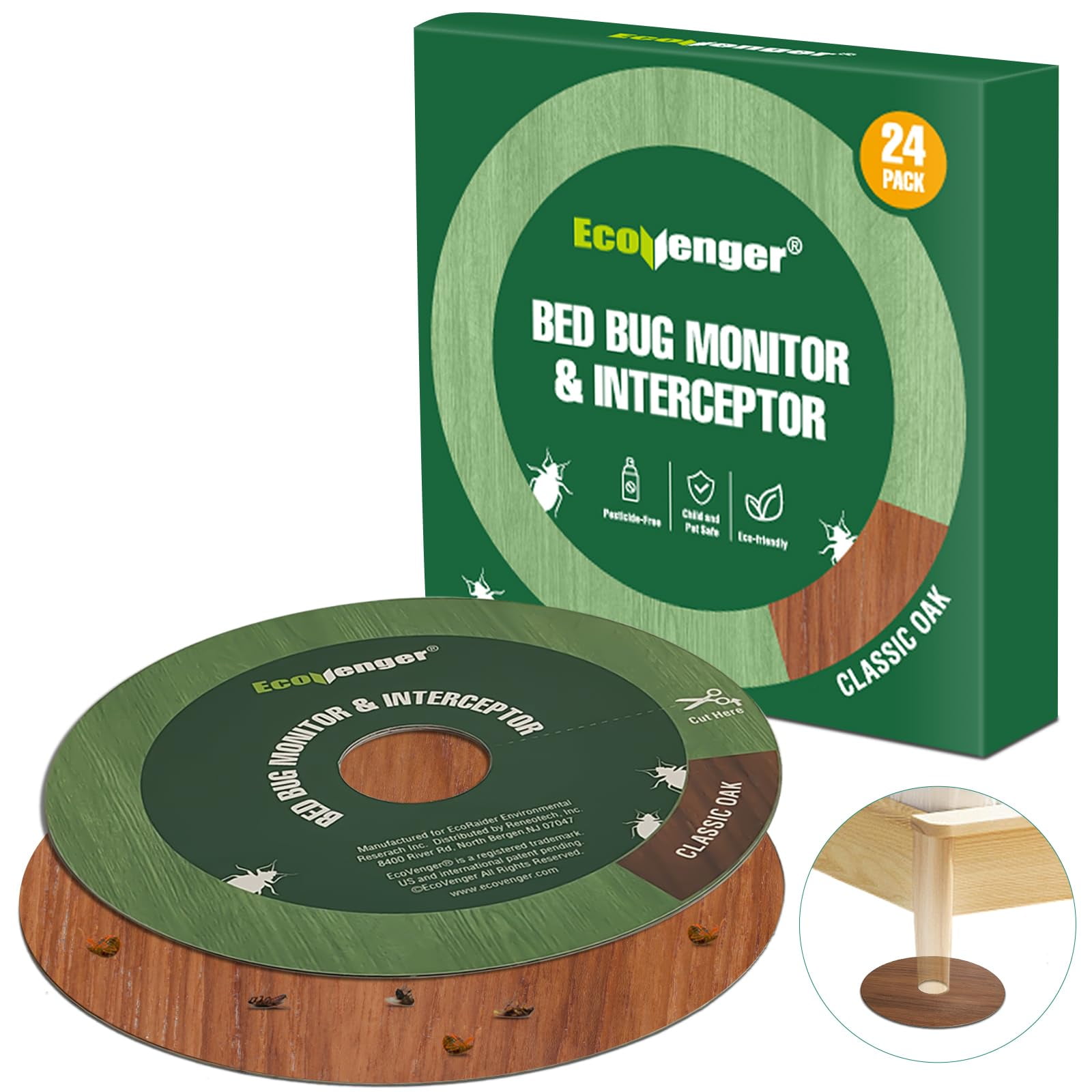 Hot Shot Bed Bug Glue Trap 4 Count, Detection, PesticideFree