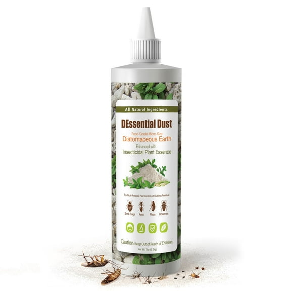 EcoVenger DEssential Dust, Diatomaceous Earth Insect Killer, All-Natural Food Grade Wet Micro-Powder Powered by Peppermint/Lemongrass/Eucalyptus, Kills Bed Bugs, Roaches, Ants and Pest Repellent