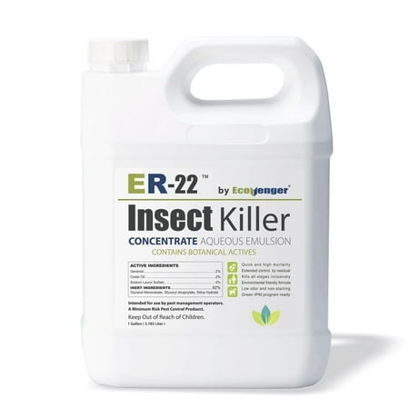 EcoVenger ER-22 Professional Grade Insect Killer Concentrate 1 GL, for Bed Bugs, Ants, Crawling Insects, 100 Percent Efficacy, Extended Residual, Green and Non-Toxic, Child & Pet Friendly